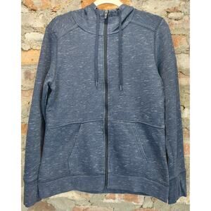 Tek Gear Jacket Mens Sz M Medium Ultra Soft Fleece Blue Hooded Full Zip